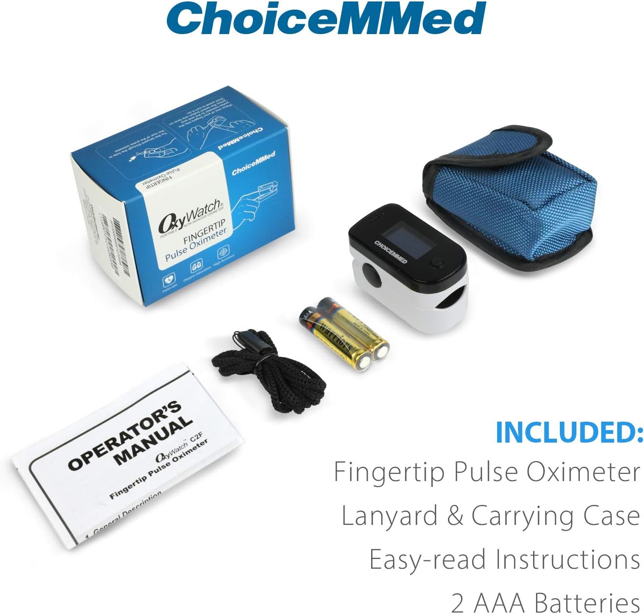 ChoiceMMed Dual Color OLED Finger Pulse Oximeter, SpO2 and Pulse Monitor

