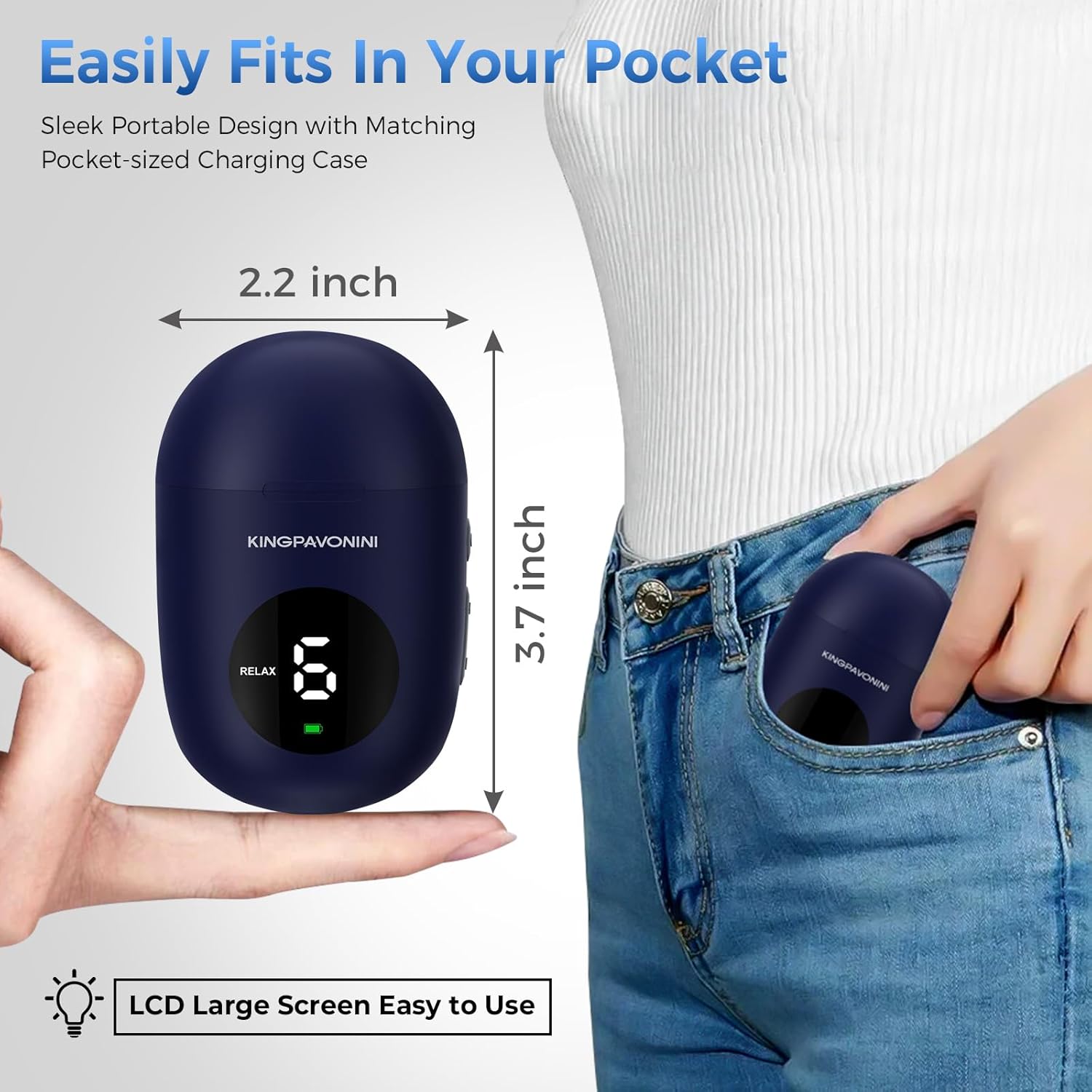 KingPavonini Wireless TENS EMS Unit Dual Channel Muscle Stimulator Rechargeable

