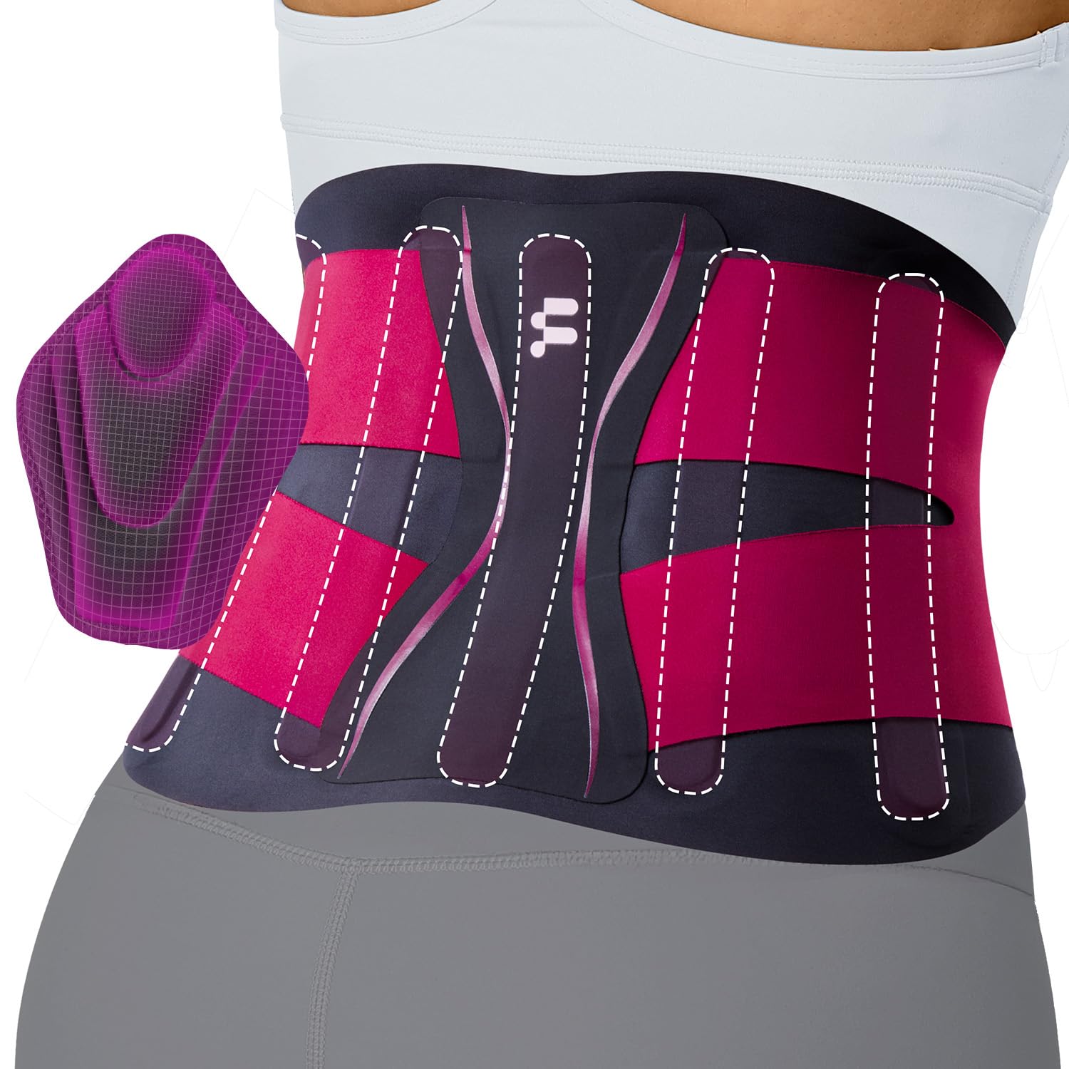 Fitomo Ultra Thin Back Brace for Lower Back Support, Seamless Yoga Fabric

