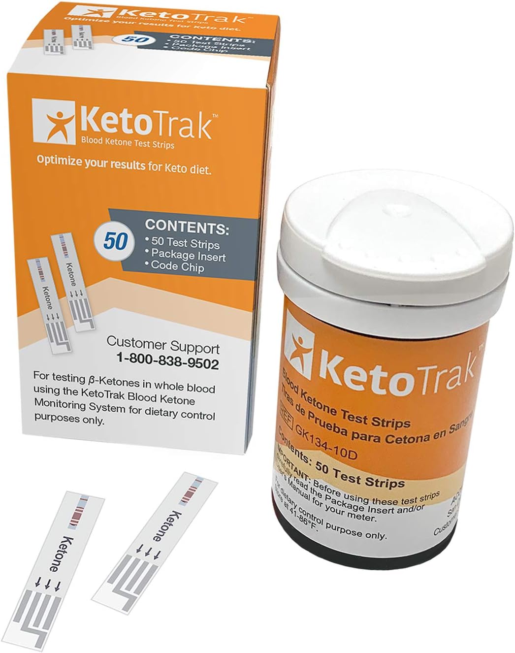 KetoTrak Blood Ketone Test Strips, 50 Count for Keto Monitoring

