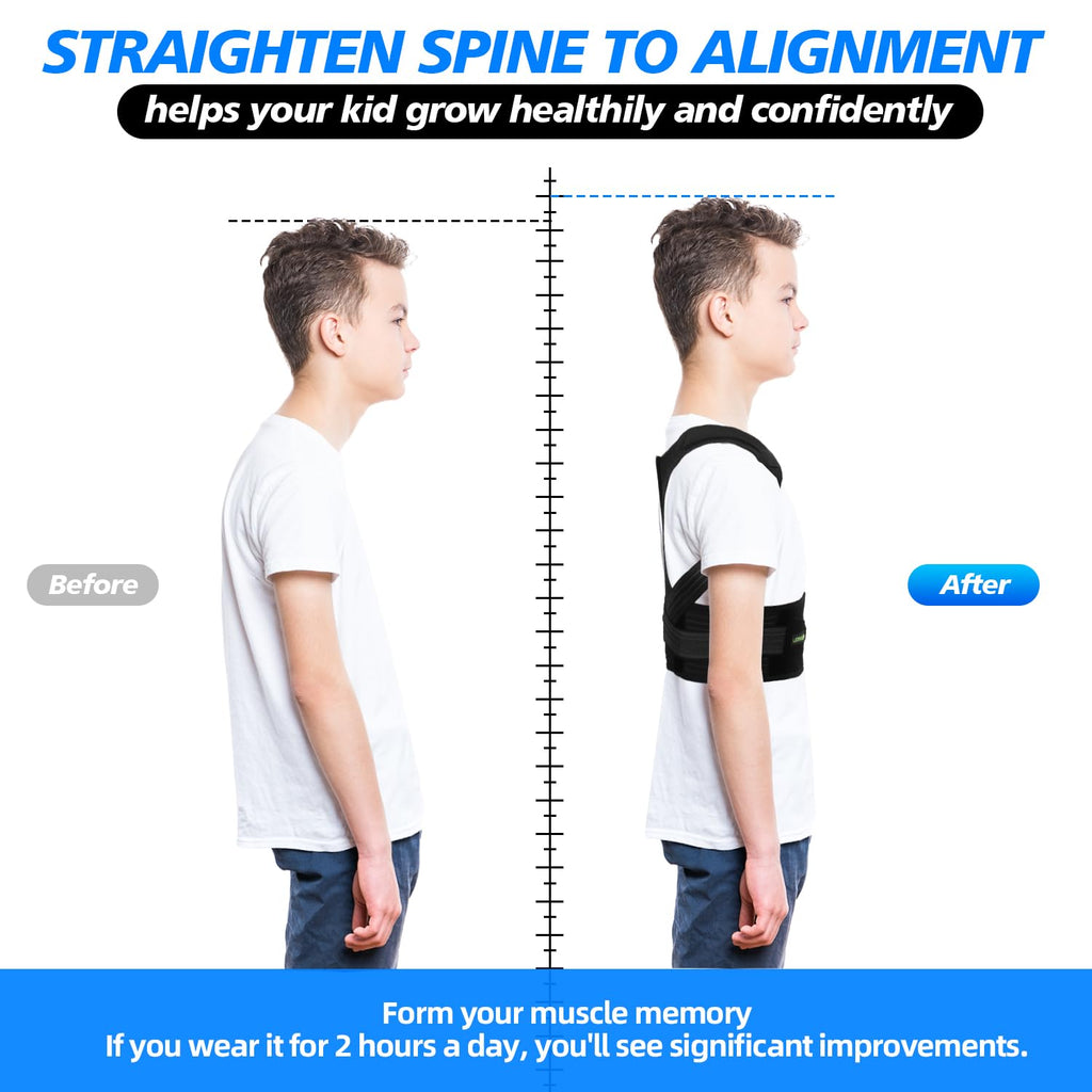 Lexniush Adjustable Posture Corrector for Kids and Teens, Breathable Back Brace

