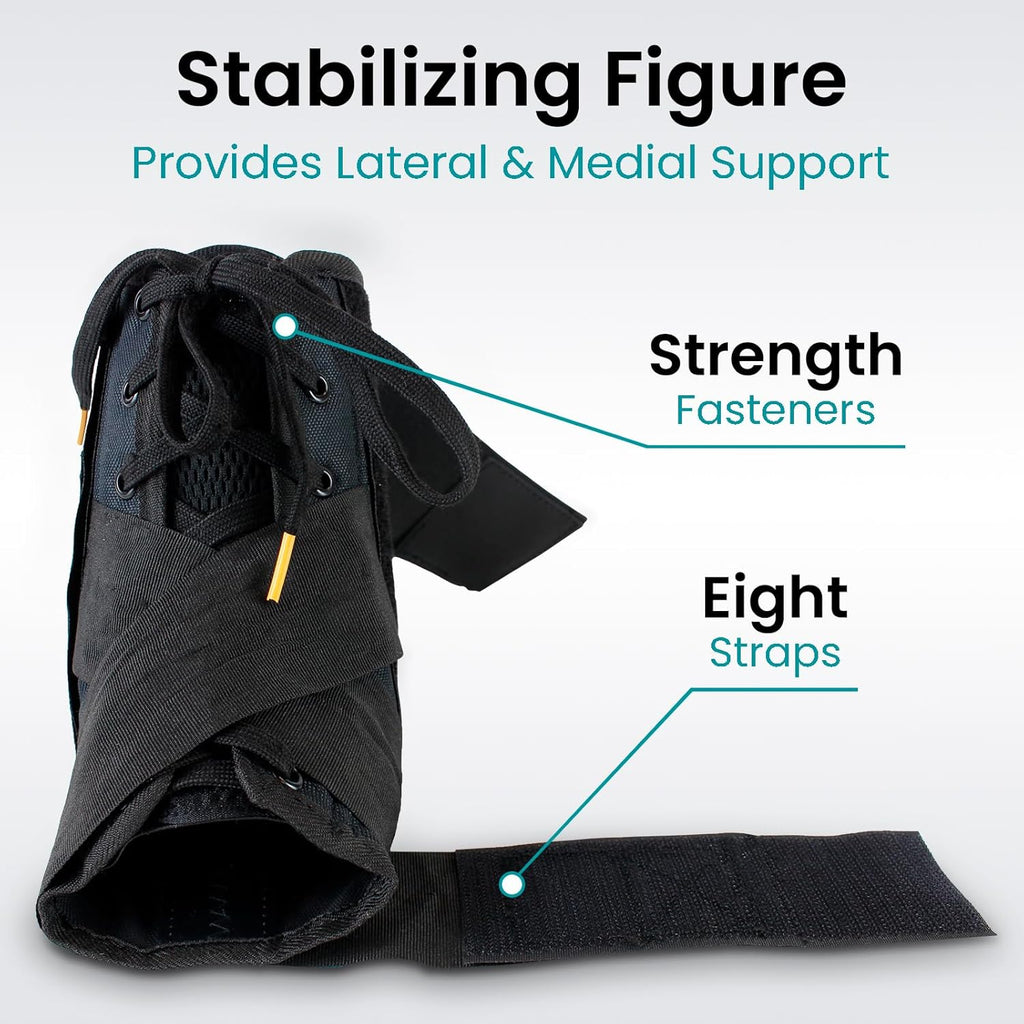 Vive Lace-Up Ankle Brace with Adjustable Figure-Eight Straps for Support

