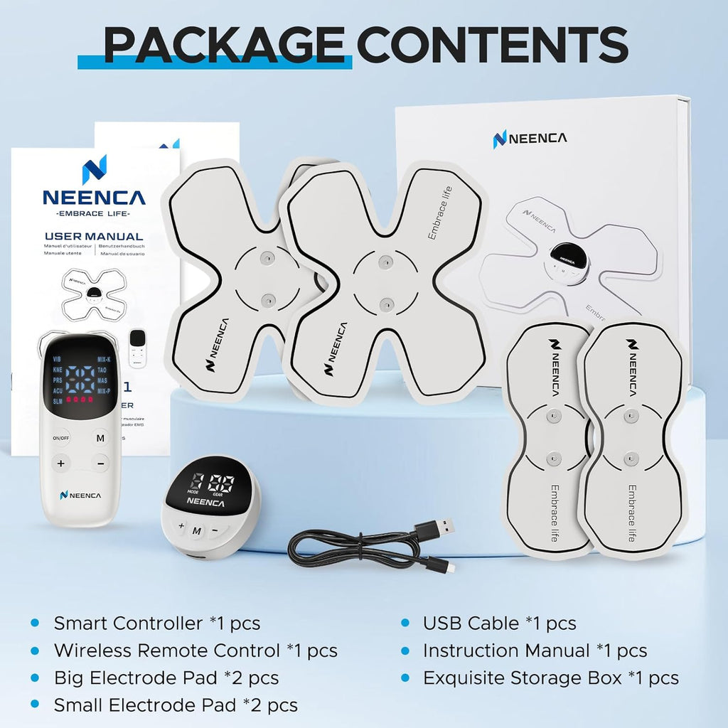 NEENCA Wireless TENS EMS Muscle Stimulator Unit with Remote Rechargeable

