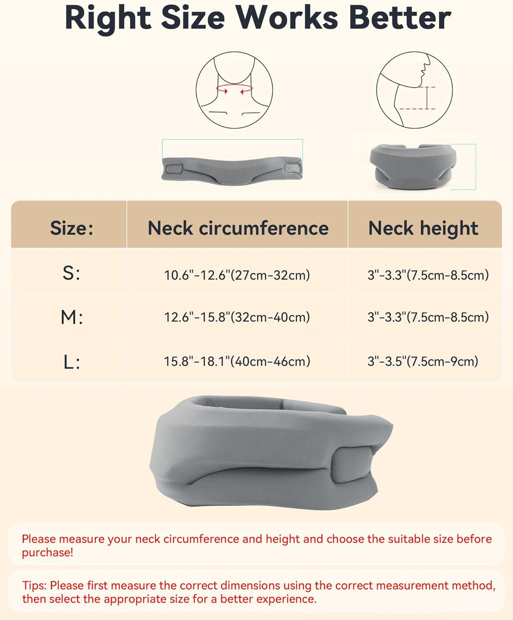Neck Brace Cervical Collar Soft Foam Wrap Adjustable V-Shaped for Neck Support

