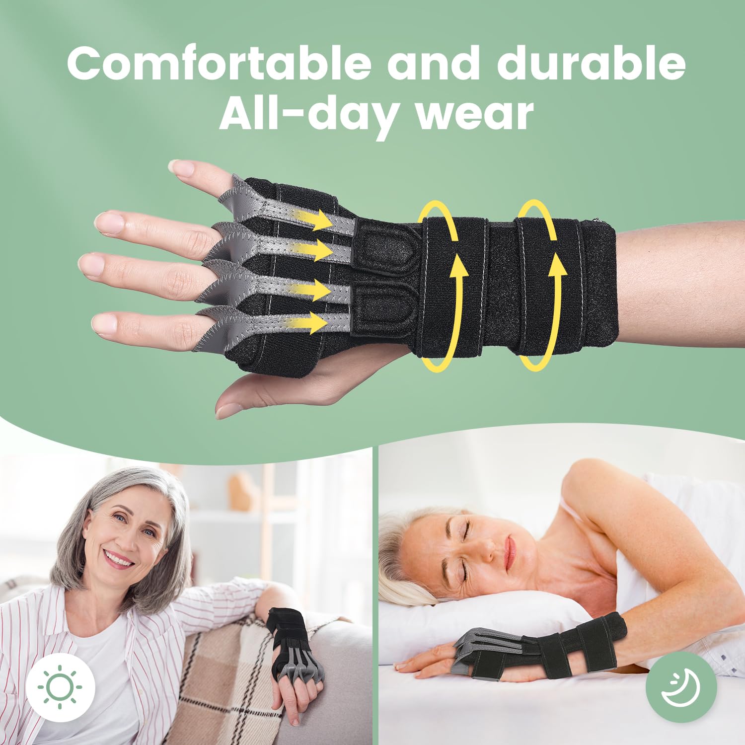 DrFinger Radial Nerve Palsy Hand Splint Brace for Finger Extension and Wrist Support

