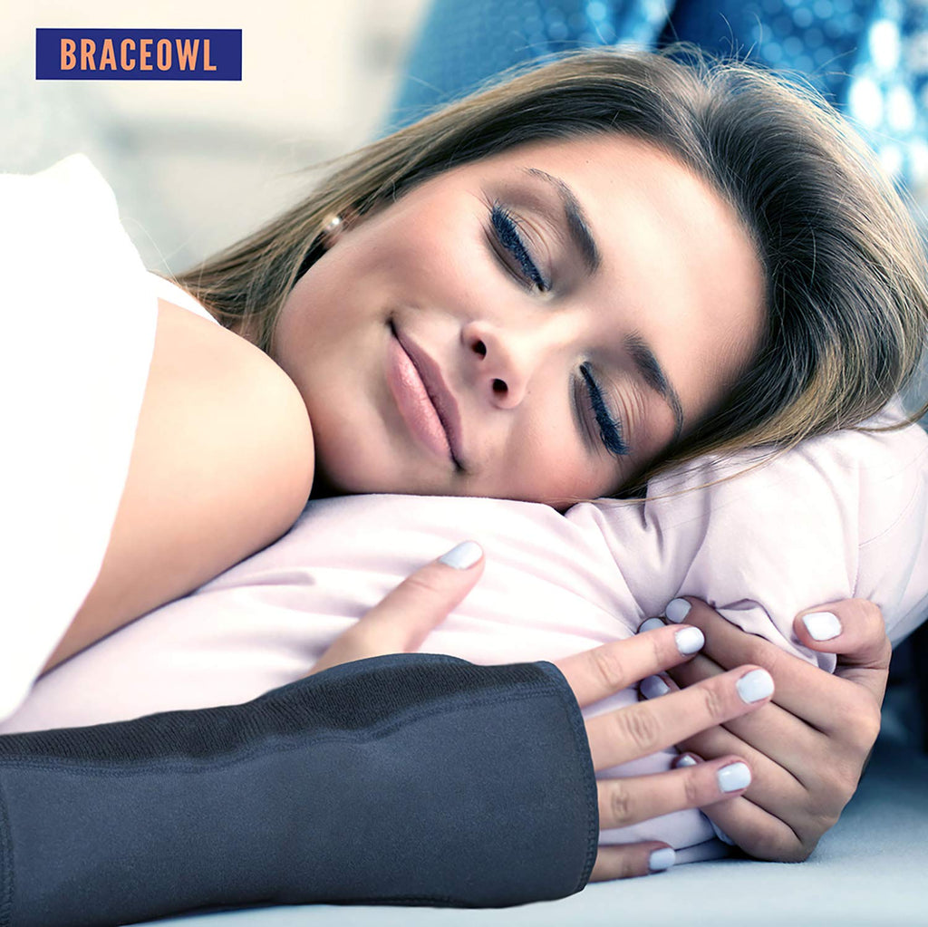 BRACEOWL Adjustable Carpal Tunnel Wrist Brace Night Splint for Pain Relief

