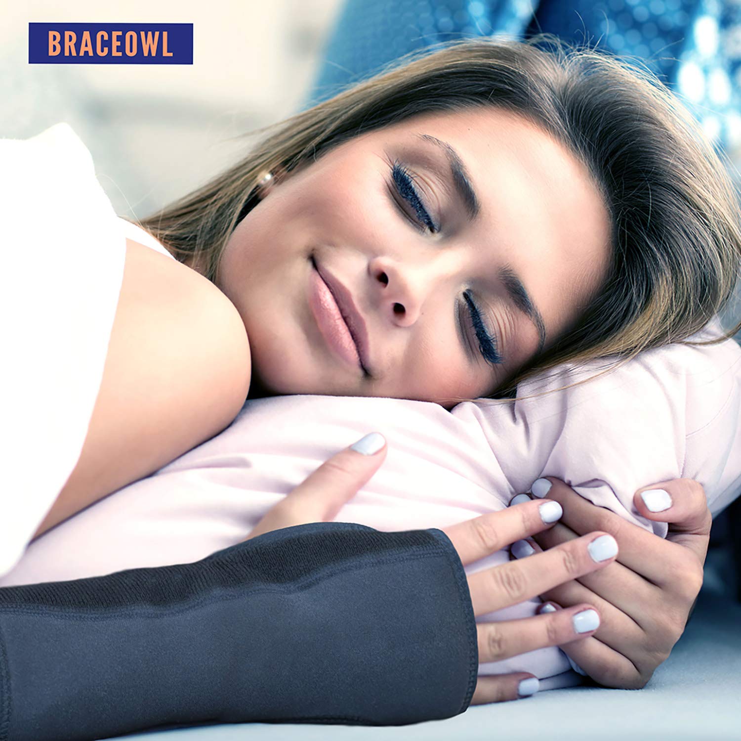 BRACEOWL Adjustable Carpal Tunnel Wrist Brace Night Splint for Pain Relief

