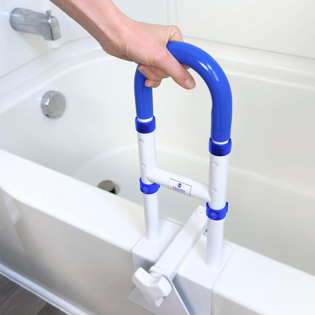 EYL Medical Supplies Adjustable Clamp-On Bathtub Grab Bar, 300 lb Capacity

