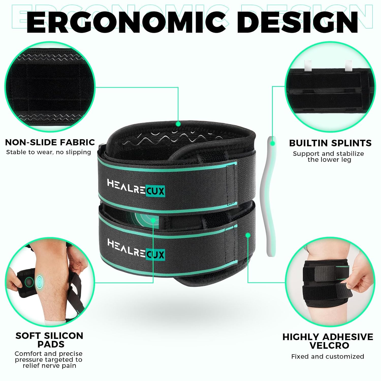Healrecux Sciatica Relief Brace with Acupoint Pressure Pads and Stabilizing Splints

