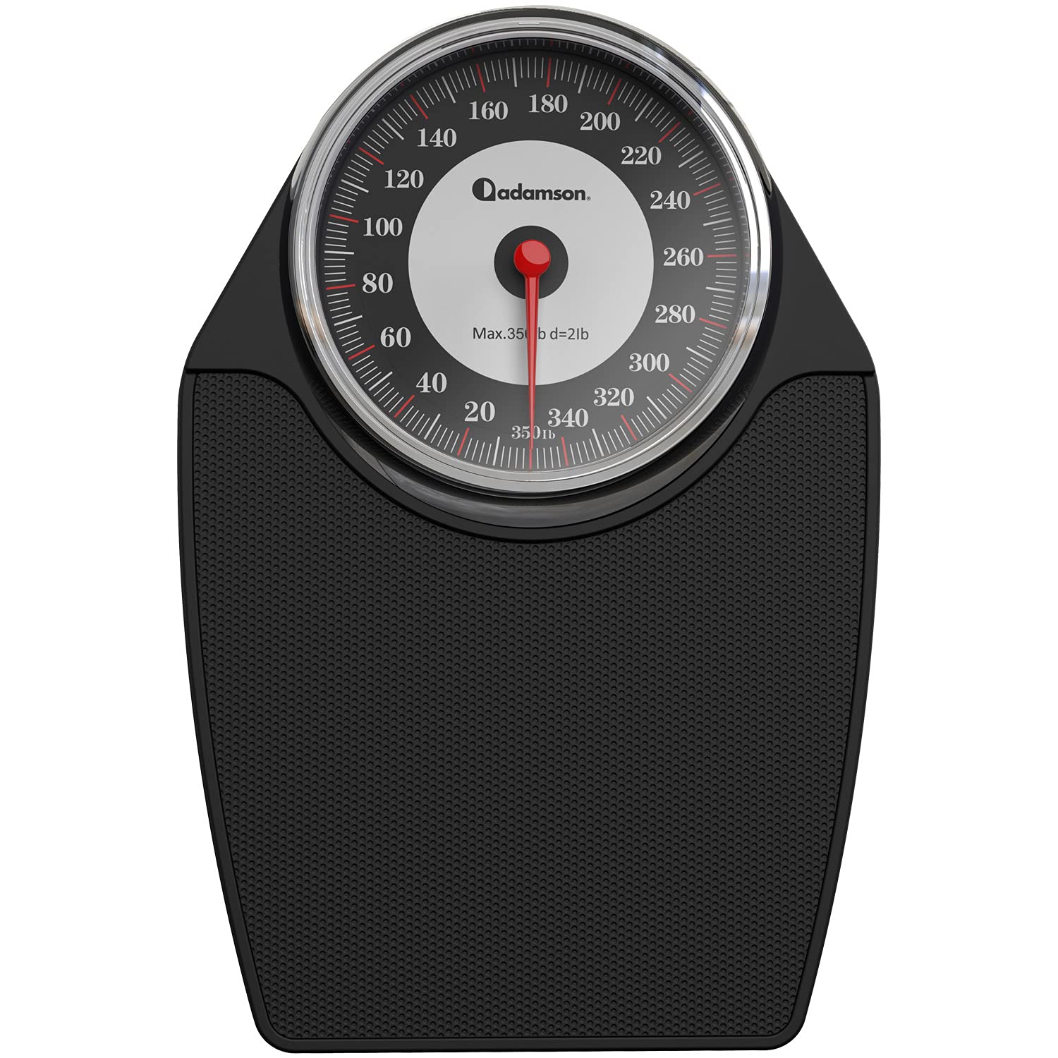 Adamson A24 Analog Bathroom Scale, Up to 350 lb, Anti-Skid Rubber, Large Numbers

