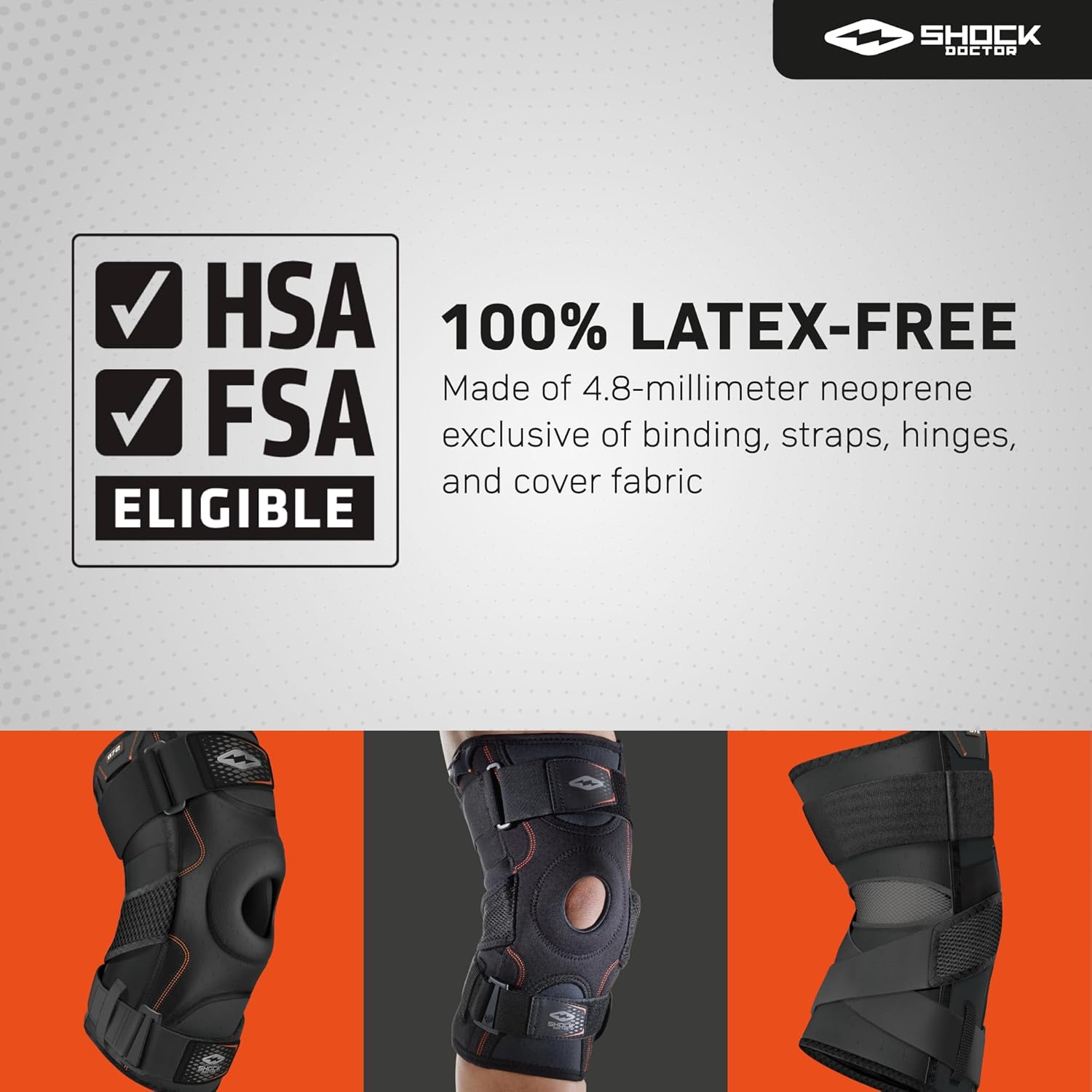 Shock Doctor Hinged Knee Brace with Compression Sleeve and Dual Side Stabilizers

