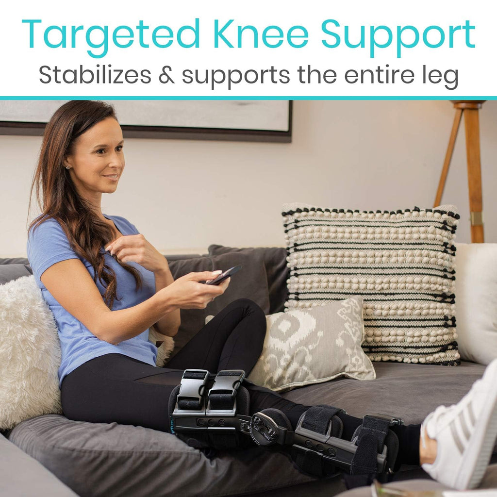 Vive ROM Hinged Knee Brace with Range of Motion Control for ACL, MCL, PCL Injuries

