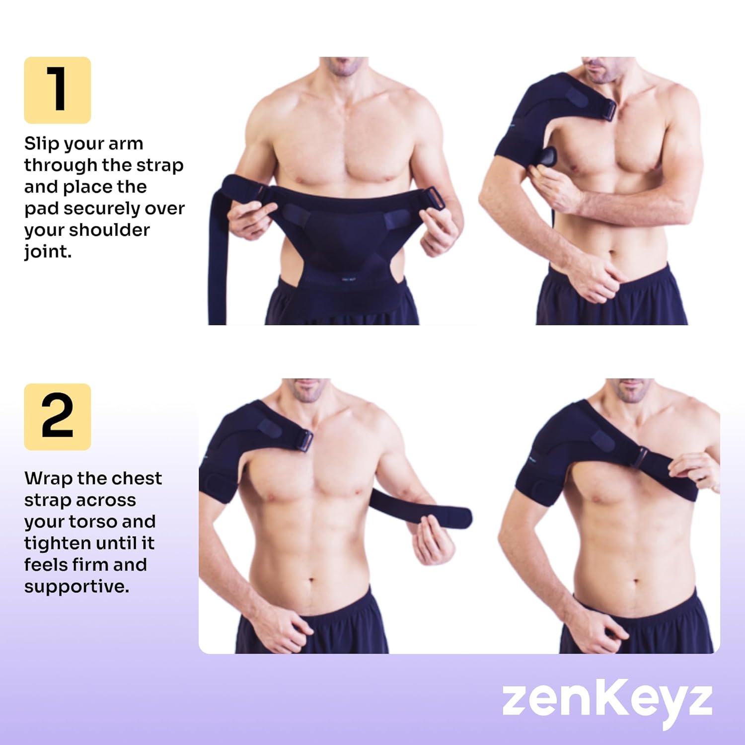 ZENKEYZ Shoulder Brace for Men and Women with Rotator Cuff Support and Pocket

