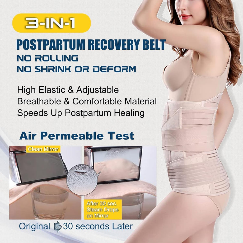 ChongErfei 3-in-1 Postpartum Belly Waist Pelvis Support Belt Shapewear Girdle

