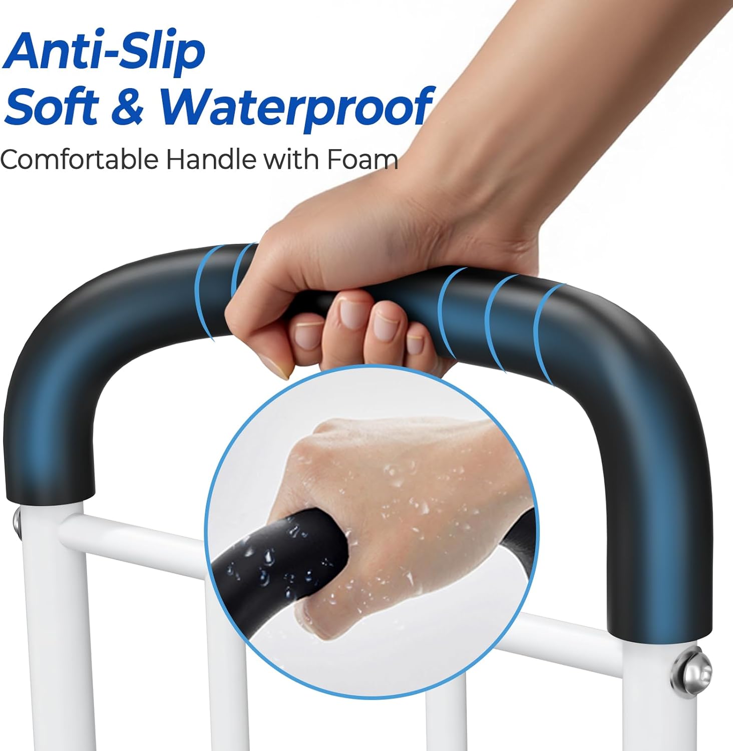 BigDolphin Adjustable Bed Rail for Seniors, Non-Slip Handle, Storage Pocket

