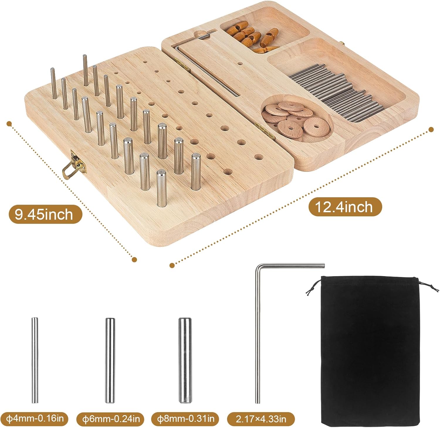 Wooden Pegboard for Hand Therapy, 36-Hole Fine Motor Dexterity Rehab Tool

