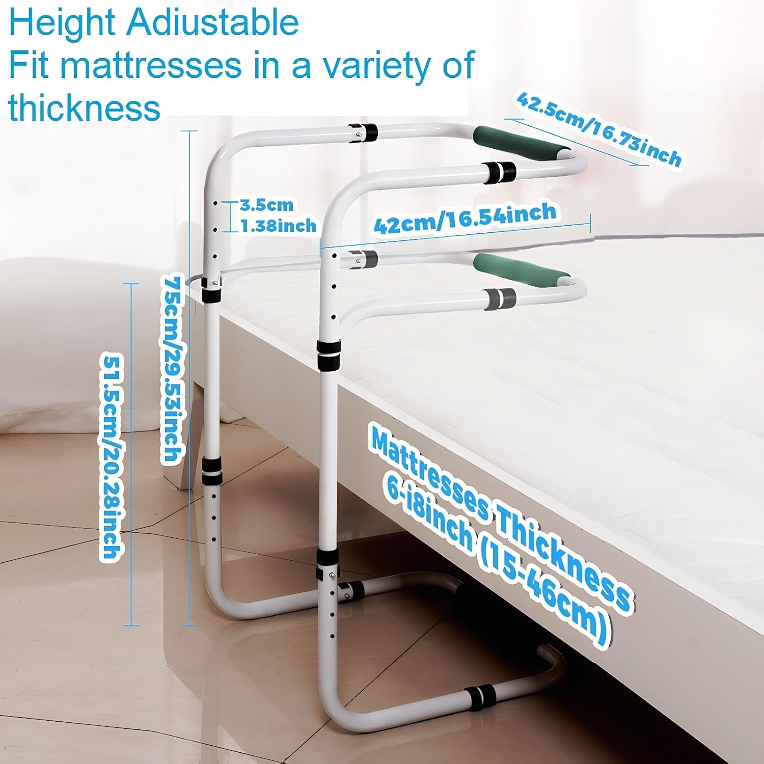 Bed Blanket Lifter Foot Bed Cradle Adjustable Height Carbon Steel Leg Recovery Strap

