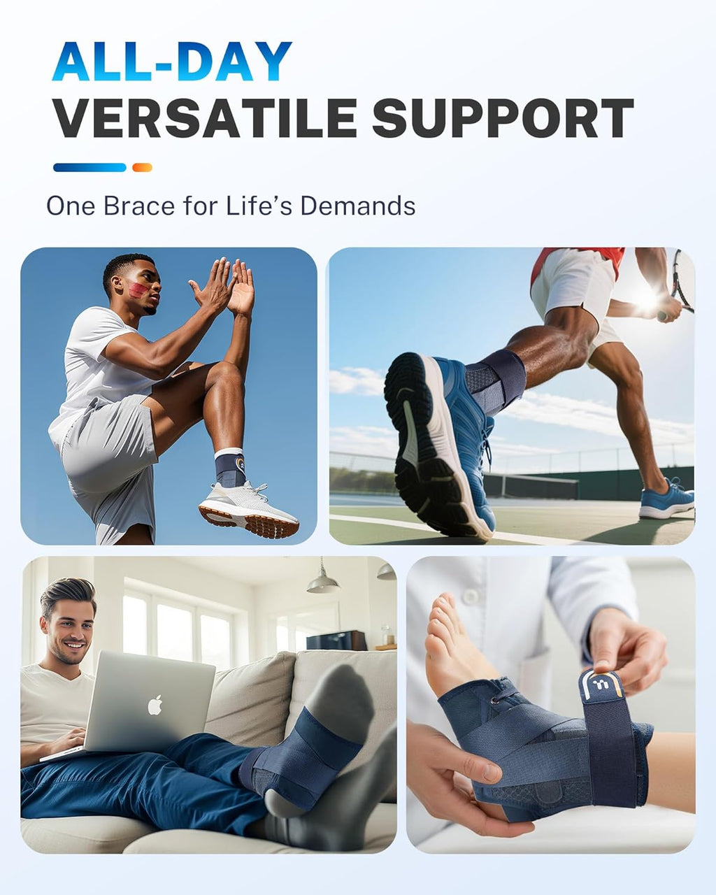 Ankle Brace with Quick Lace Up, Figure 8 Compression Support for Achilles

