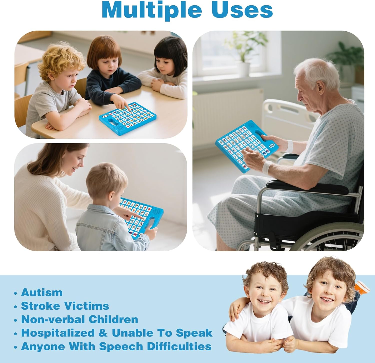 Joyreal AAC Communication Device for Autism, Nonverbal Talker with Programmable Buttons

