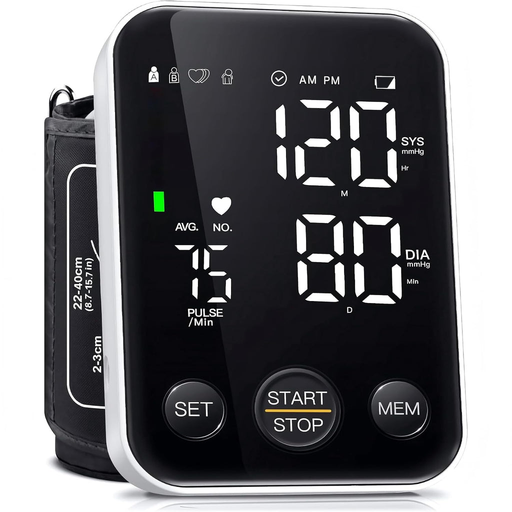 Oklar Upper Arm Blood Pressure Monitor, One-Button BP Machine with LED Display