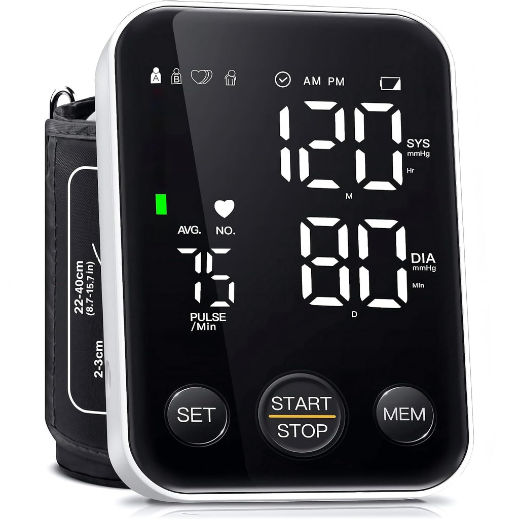 Oklar Upper Arm Blood Pressure Monitor, One-Button BP Machine with LED Display