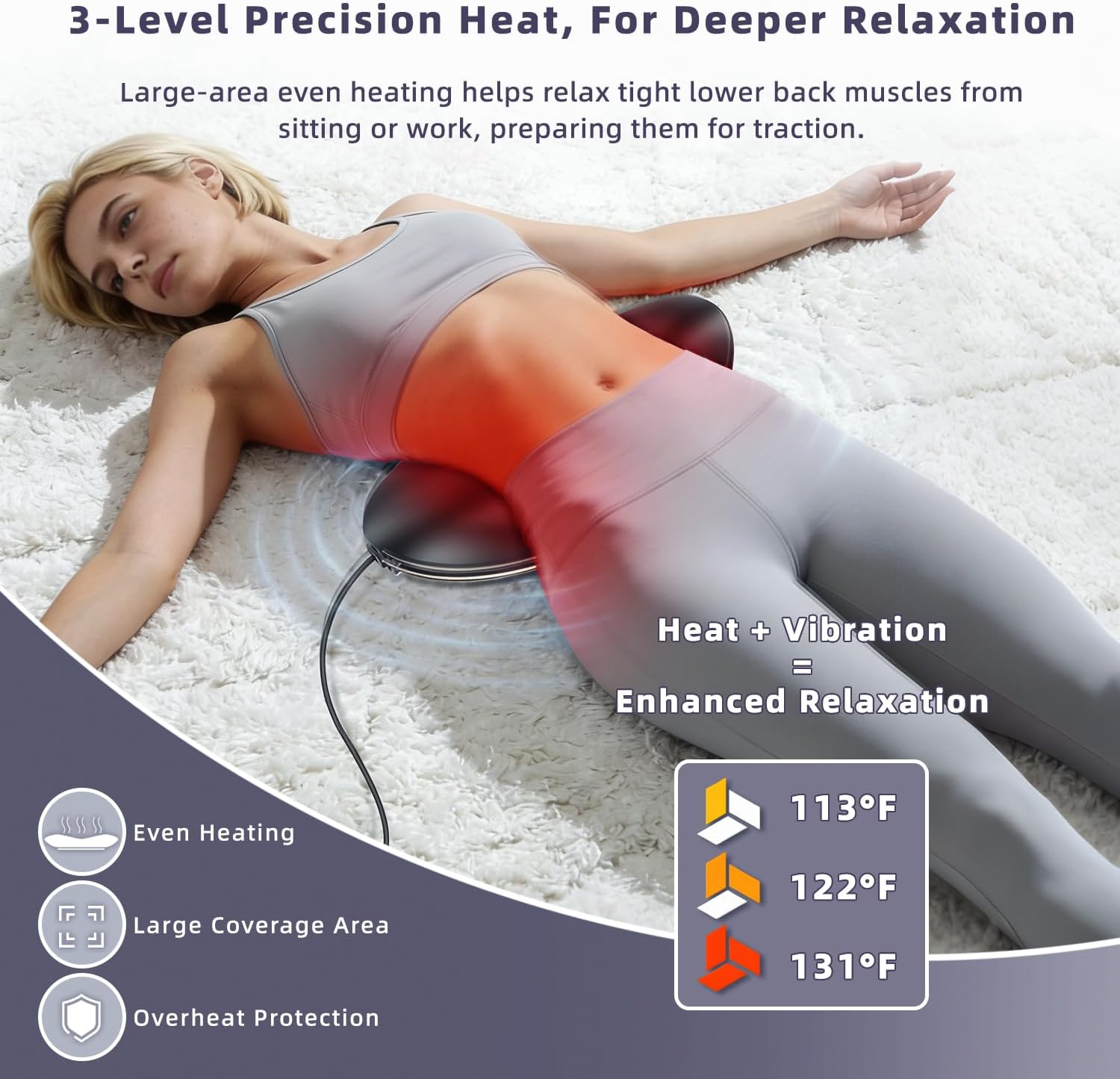 Zenopax 4-in-1 Electric Lumbar Traction Device, Adjustable Back Massager

