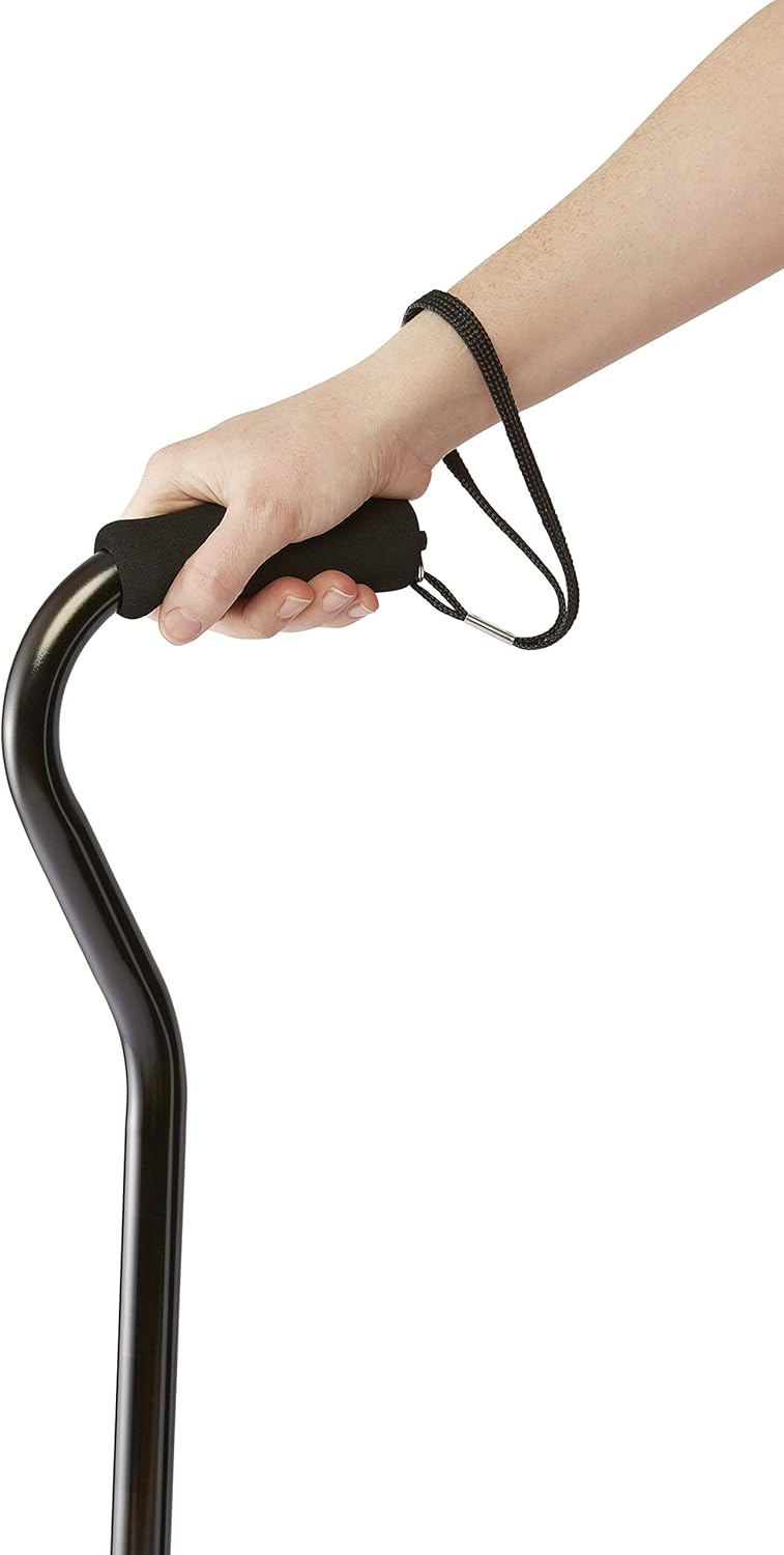 Medline Offset Handle Aluminum Cane with Foam Grip, Lightweight Mobility Support

