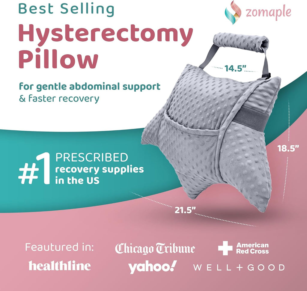 Zomaple Recovery Hysterectomy Pillow with Strap, Gel Pack & Lumbar Support


