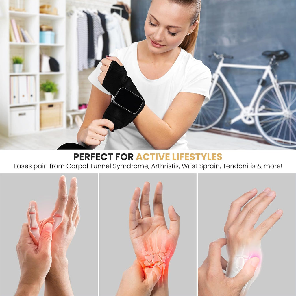 Cordless Wrist Heating Pad with Vibration, 5 Heat Levels, Rechargeable 3000mAh

