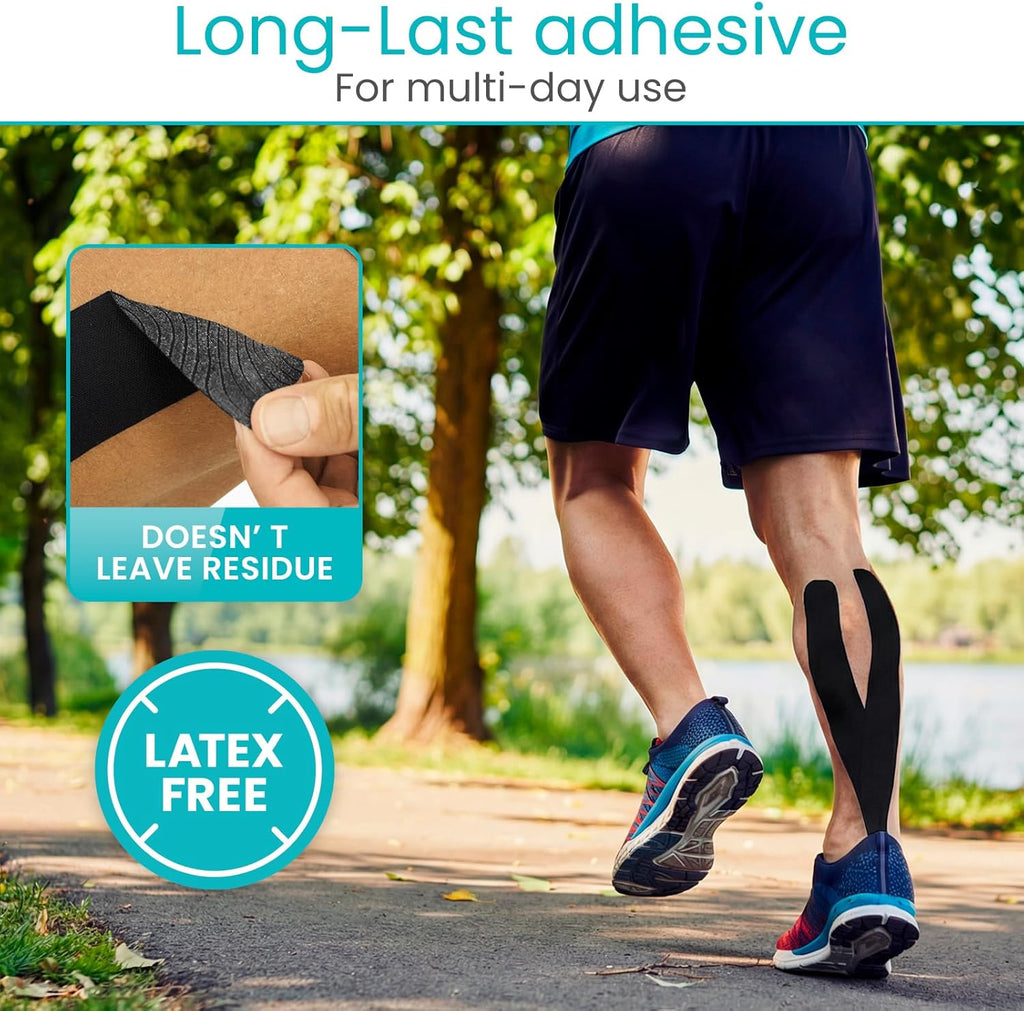 Vive Kinesiology Tape Roll, Precut Sports Strips for Muscle and Joint Support

