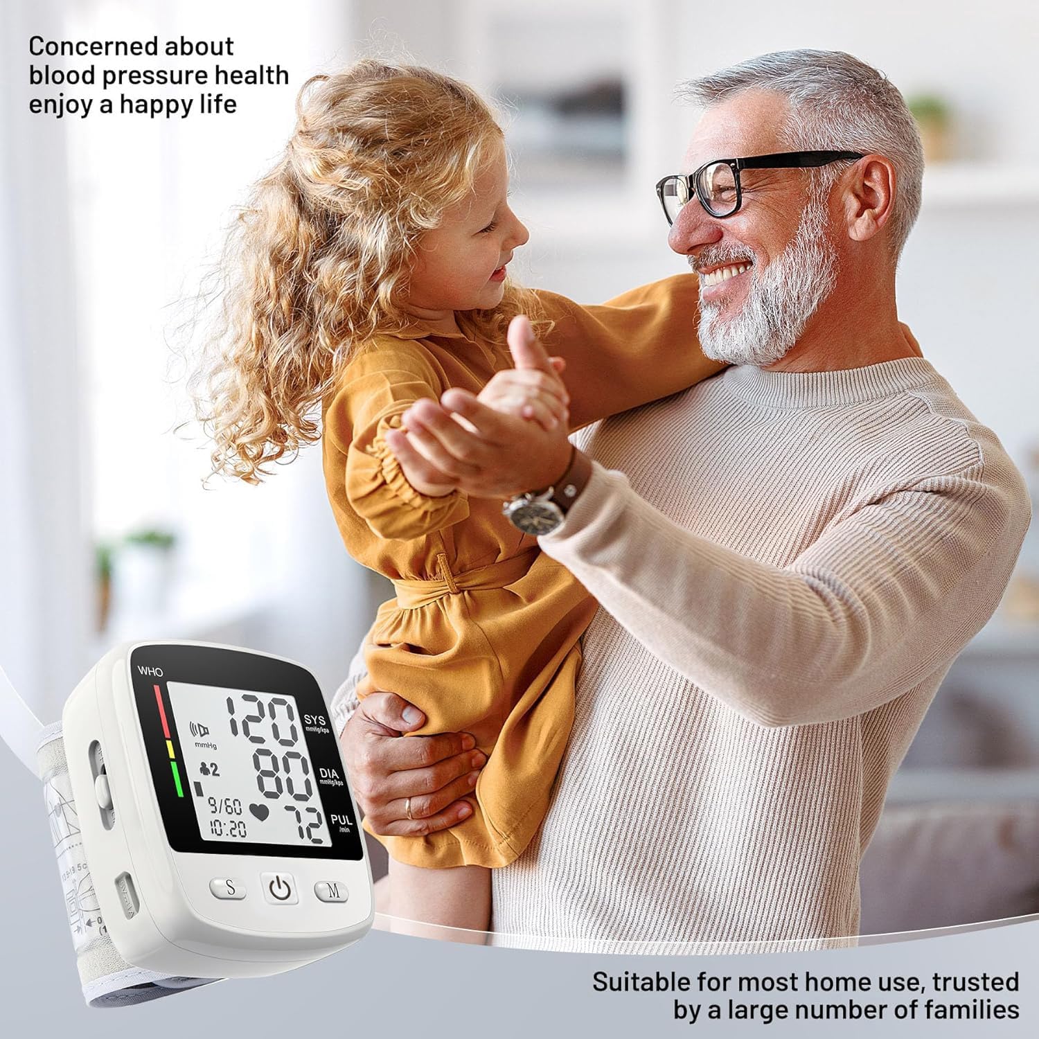 Digital Wrist Blood Pressure Monitor, Automatic Cuff with Voice, 180 Memory

