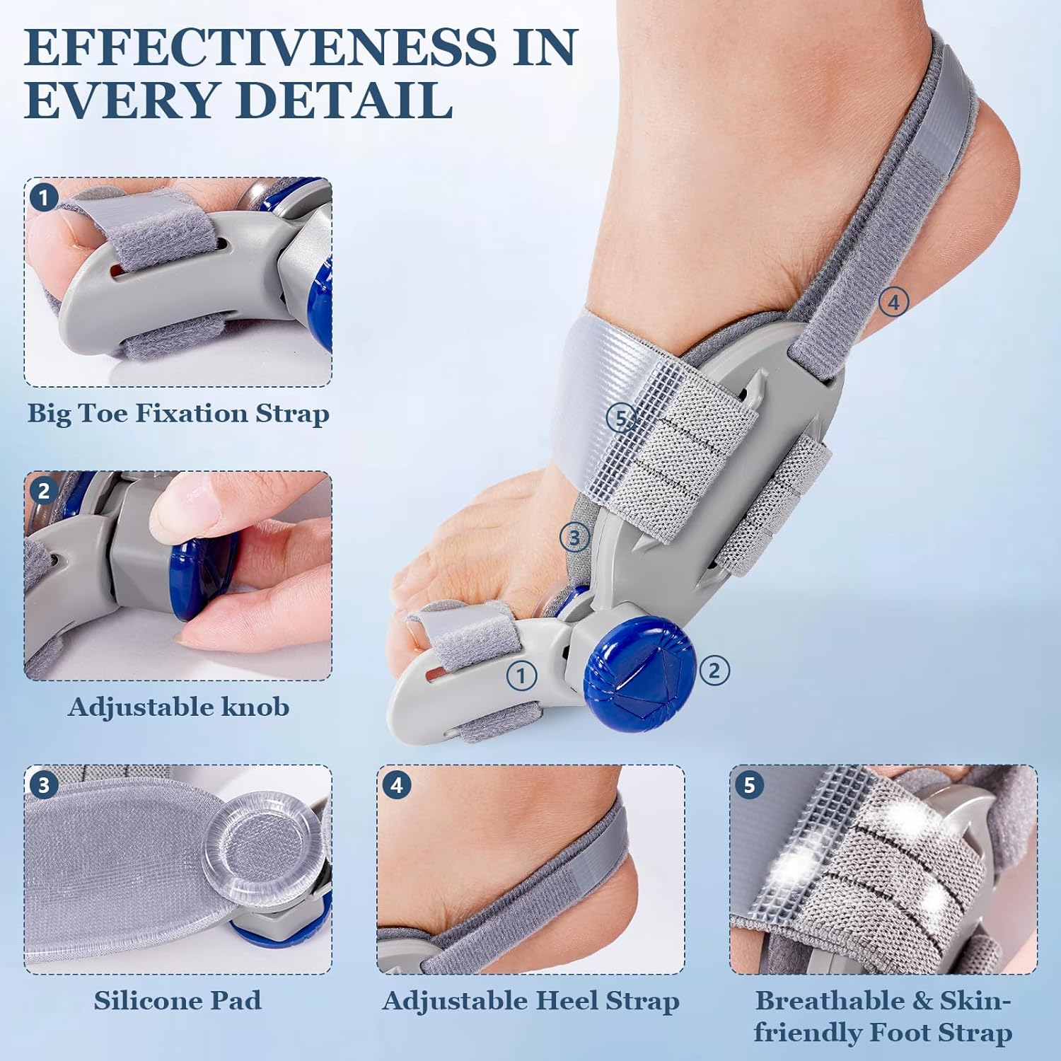 Adjustable Bunion Corrector Toe Straightener for Hallux Valgus Relief Splint

