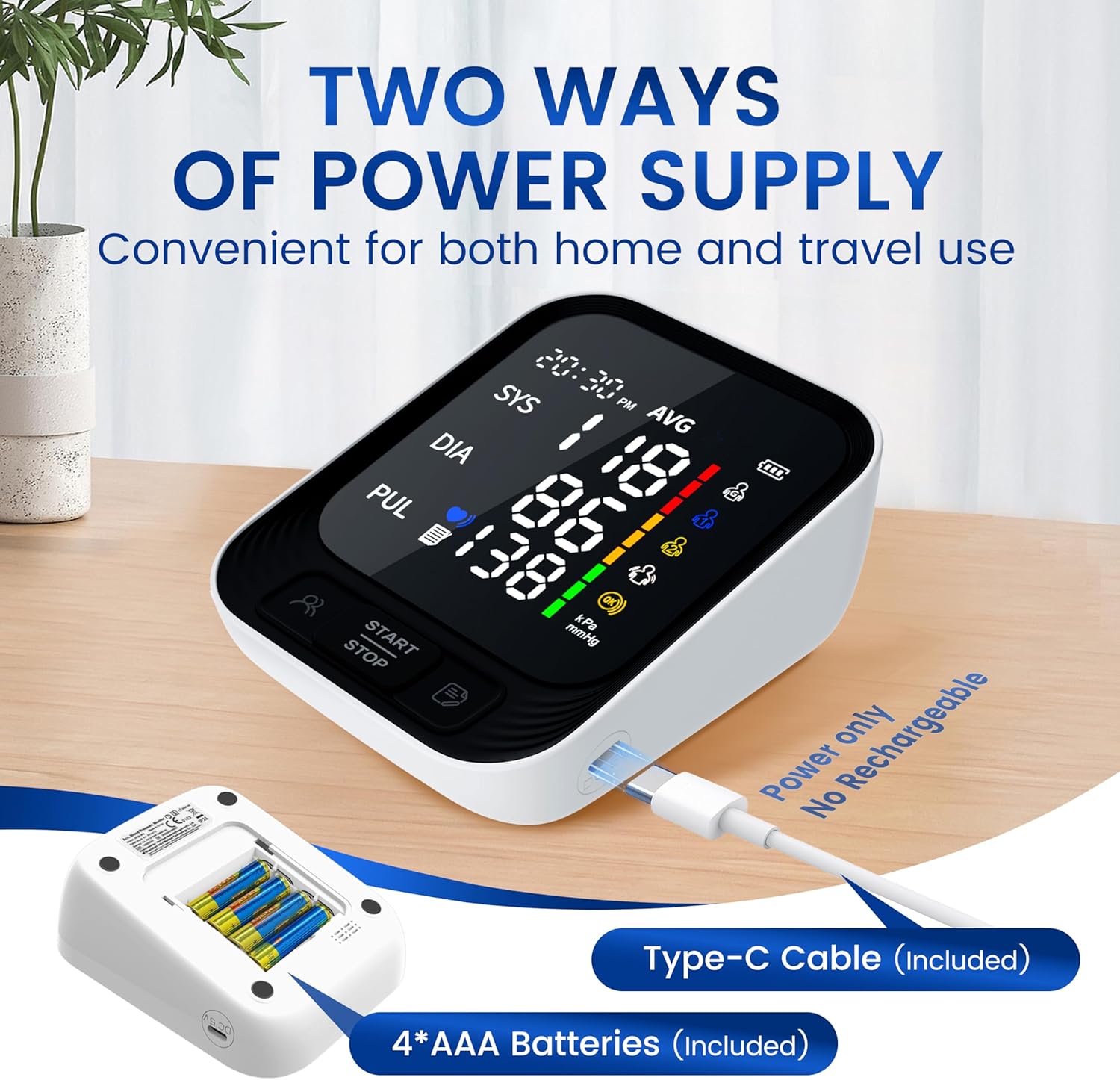 VivaGuard Upper Arm Automatic Digital Blood Pressure Monitor with Large Backlit LCD


