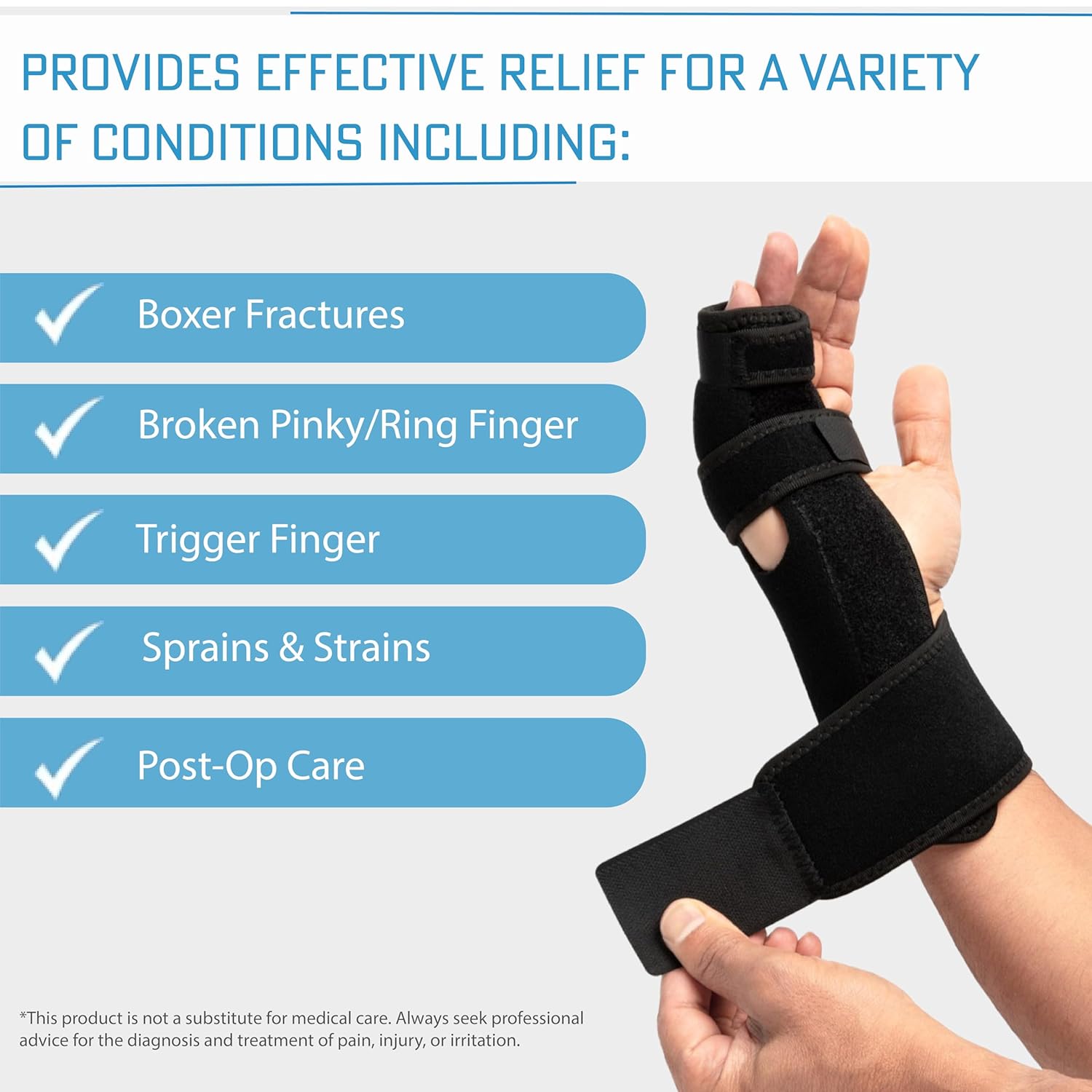 Ovation Medical Boxer Splint Adjustable Hand and Finger Immobilizing Brace

