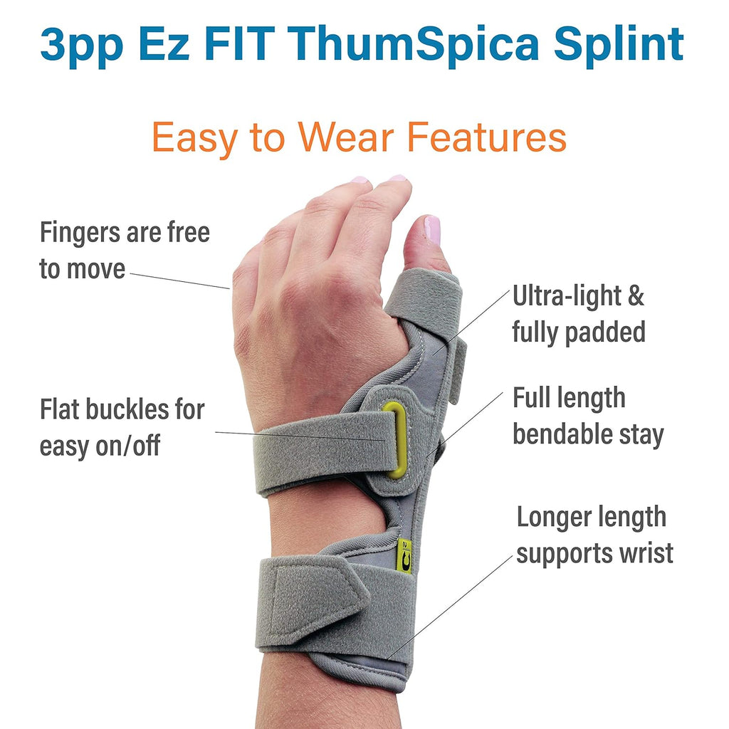 3-Point Products 3pp Ez FIT Thumb Spica Splint Ultra Light Immobilizer

