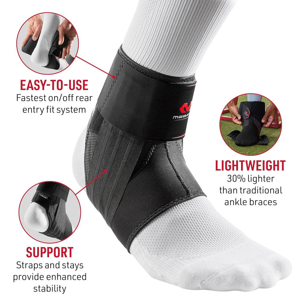 McDavid Low Profile Lace-Free Ankle Brace, Phantom Rear-Entry Support for Basketball


