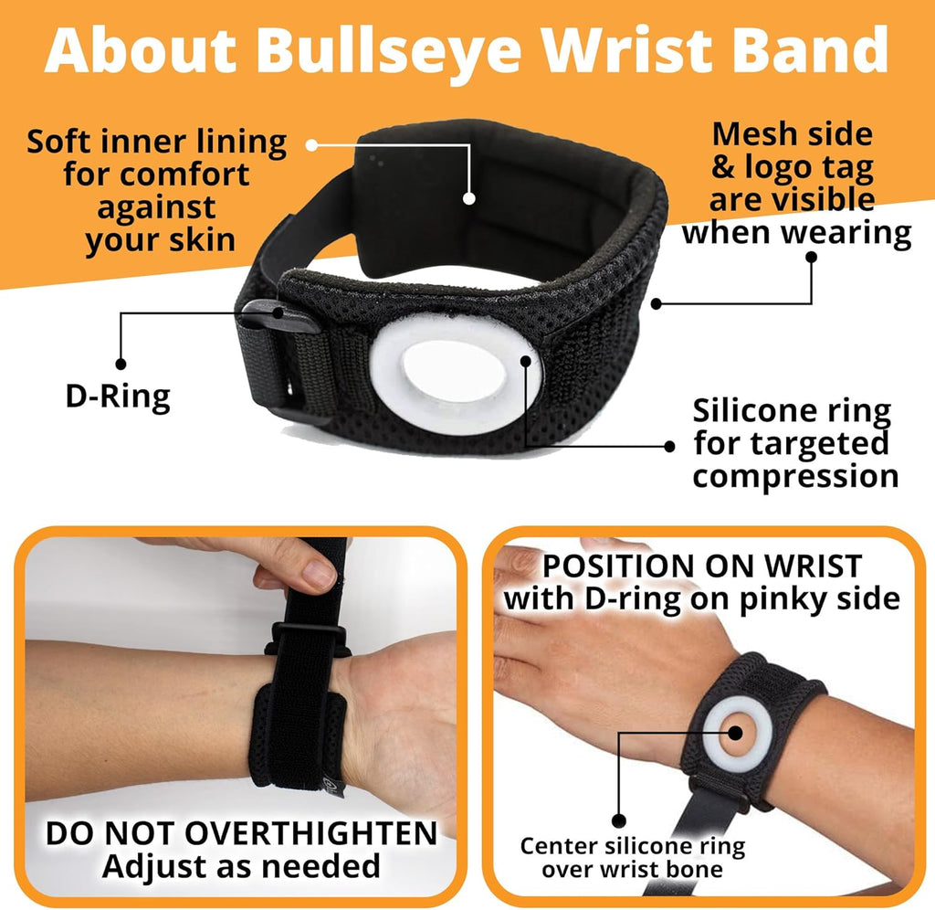 Bullseye TFCC Tear Wrist Brace with Silicone Ring Stabilizer, Adjustable Wrist Band


