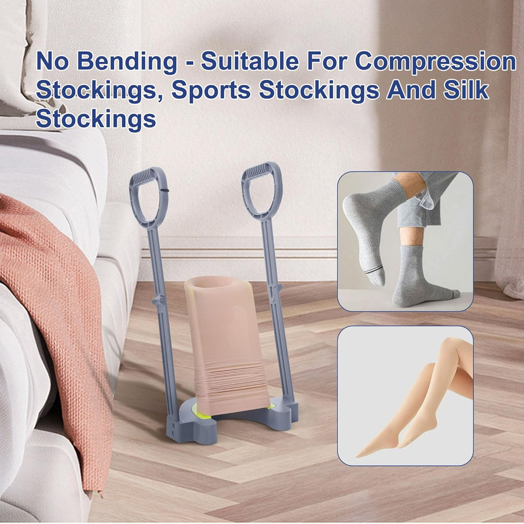 Compression Sock Aid Device for Easy Donning of Socks and Stockings

