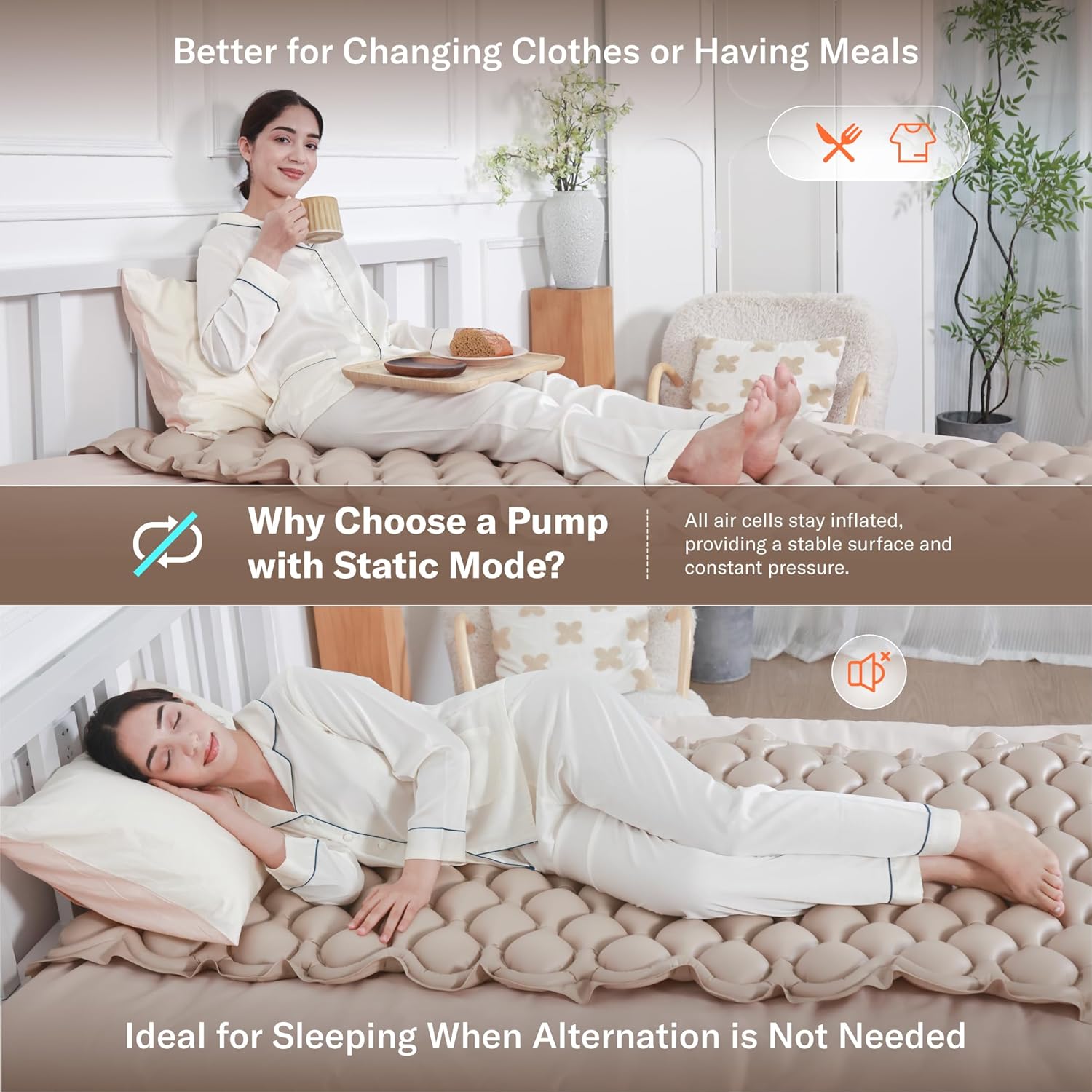 Alcedo Alternating Air Pressure Mattress Pad with Static Mode, Waterproof Medical

