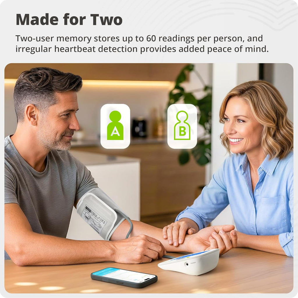 Greater Goods Bluetooth Smart Blood Pressure Monitor for Home Use, Digital Upper Arm BP Machine

