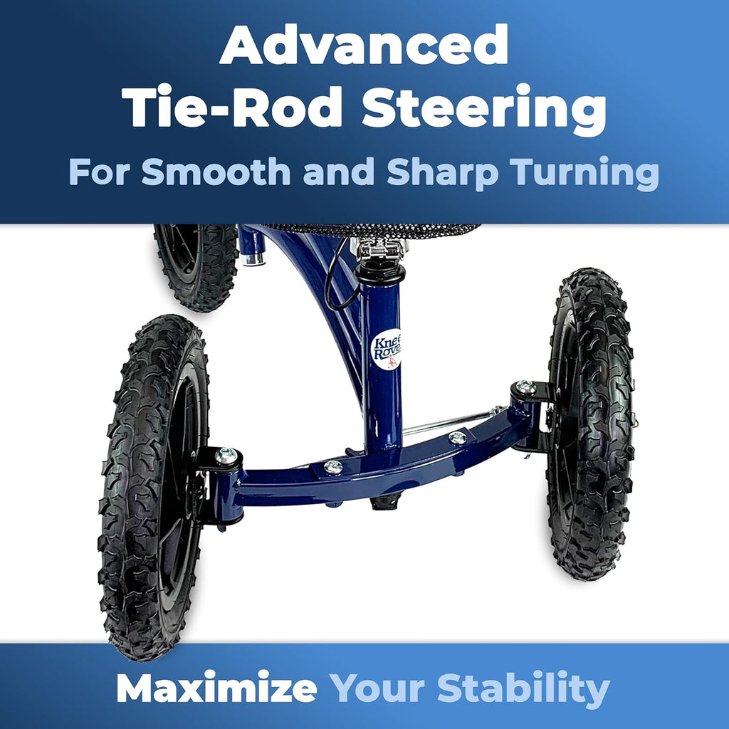 KneeRover Original Steerable All-Terrain Knee Scooter, Foldable Knee Walker Aid

