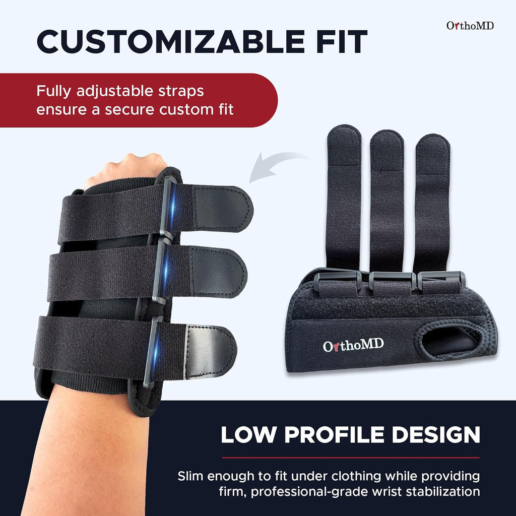 OrthoMD Carpal Tunnel Wrist Brace, Rigid Aluminum Splint for Wrist Pain Support

