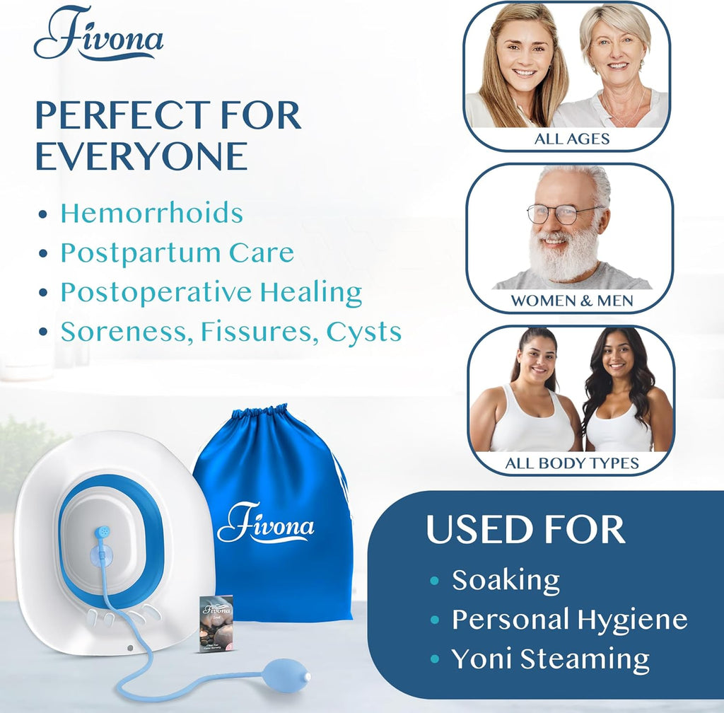 Fivona Foldable Sitz Bath Basin and Massage Hand Bidet Cleansing Tool

