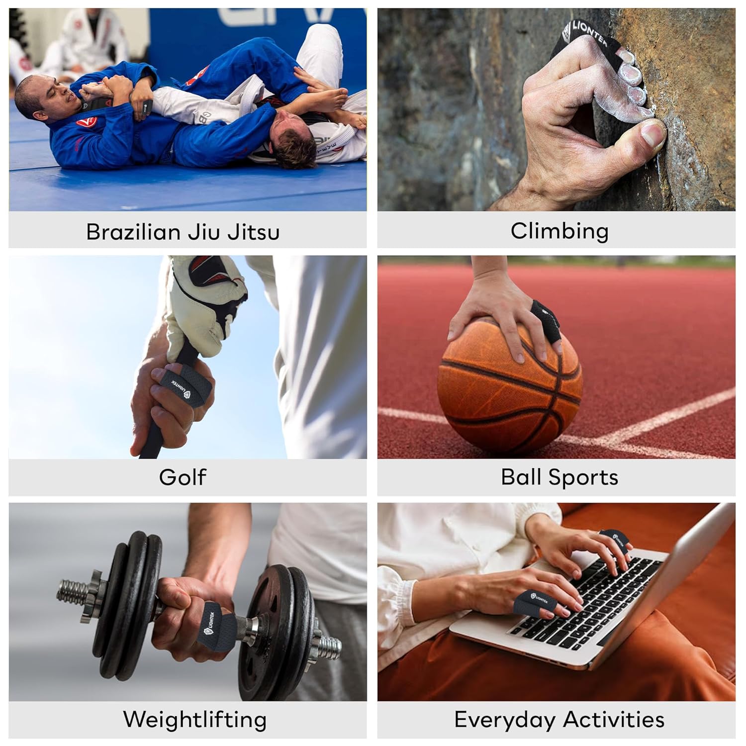 LIONTEK Flow Finger Sleeve Pair for Joint Support, Compression Splint

