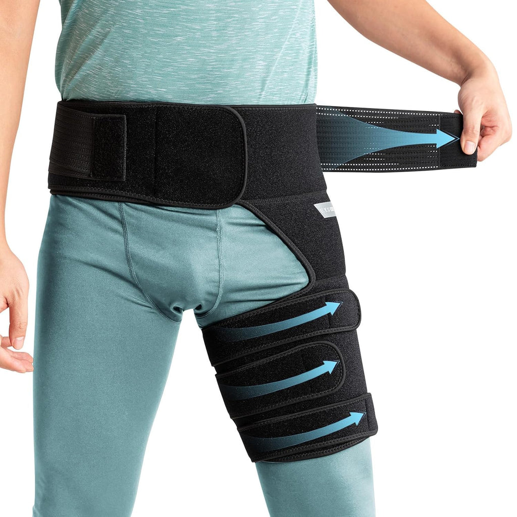Hip Brace for Sciatica Pain Relief, Adjustable Hip Flexor and Hamstring Compression

