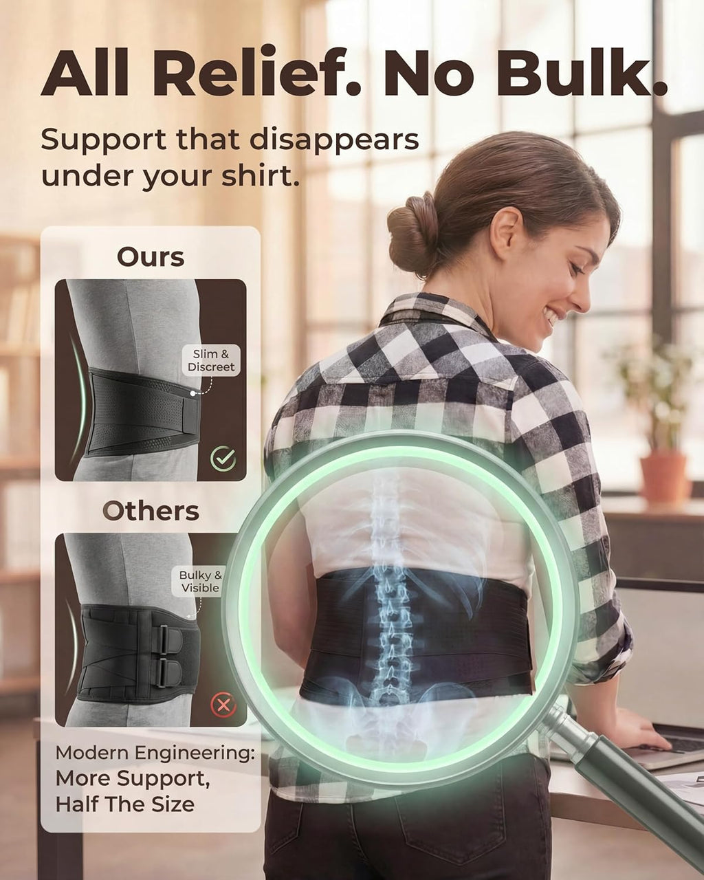 Sparthos Lumbar Back Brace for Lower Back Pain, Breathable Support Pad

