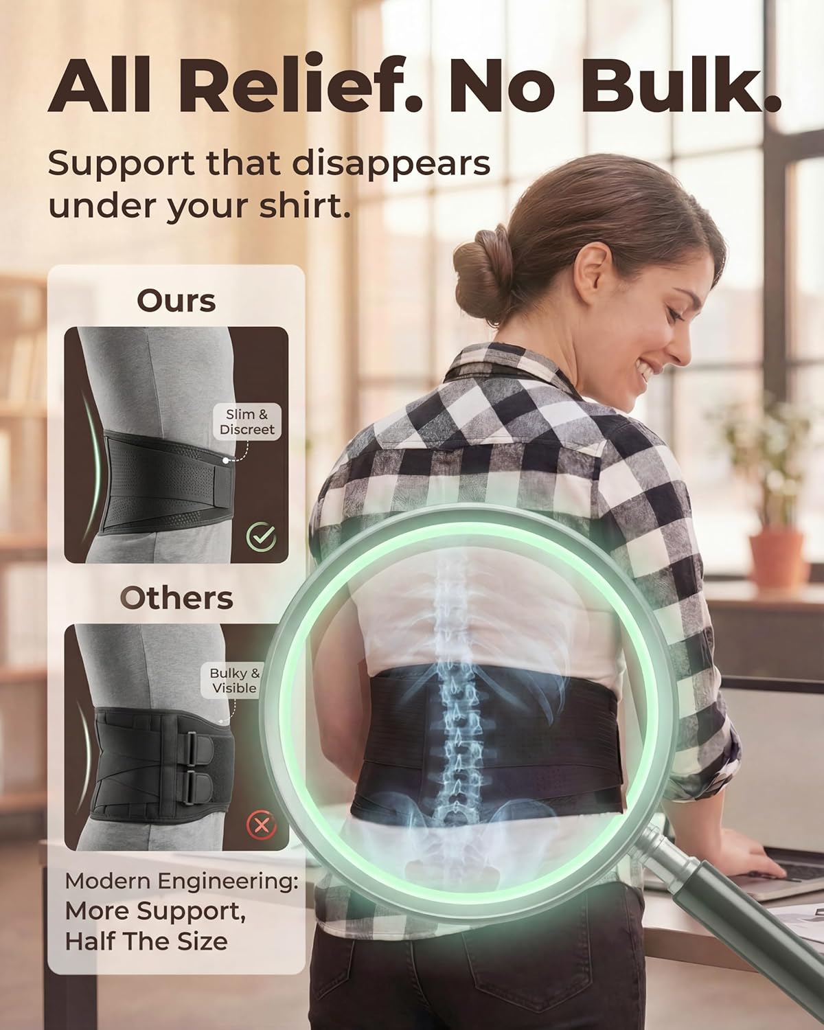 Sparthos Lumbar Back Brace for Lower Back Pain, Breathable Support Pad

