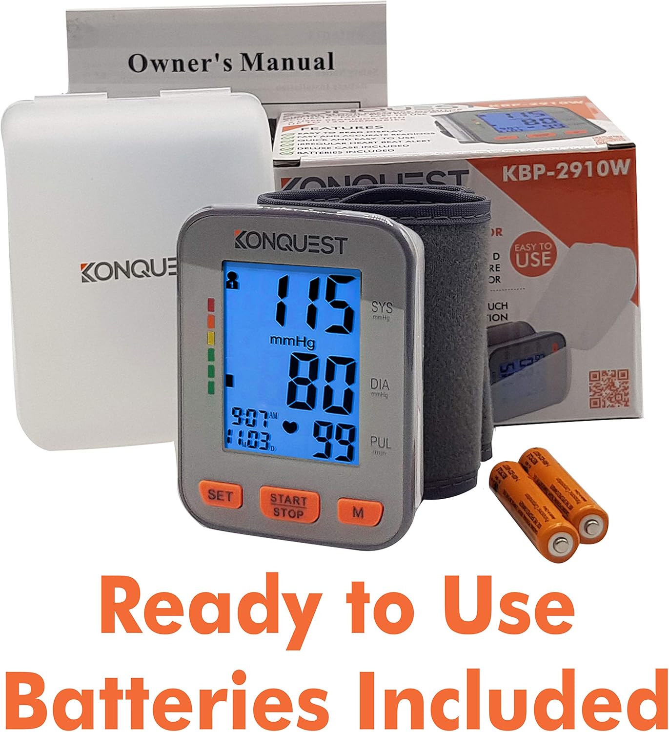 Konquest KBP-2910W Automatic Wrist Blood Pressure Monitor, Irregular Heartbeat

