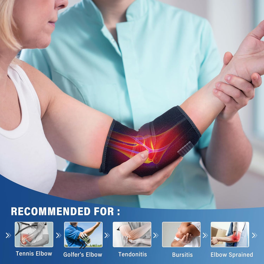FEATOL Elbow Brace with Reusable Hot Cold Ice Pack for Tennis Elbow Pain Relief

