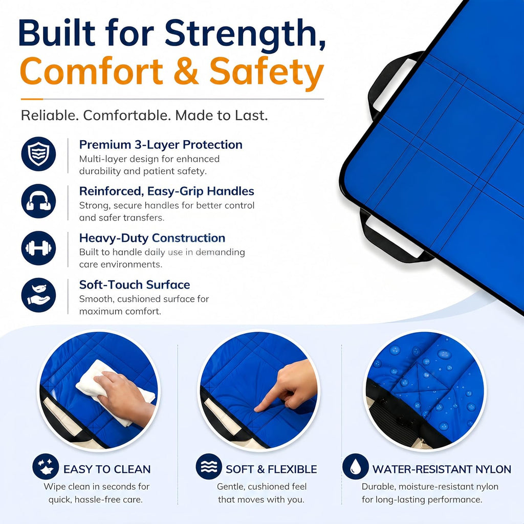 NurtureCare Positioning Bed Pad with Handles, Waterproof Transfer Sheet

